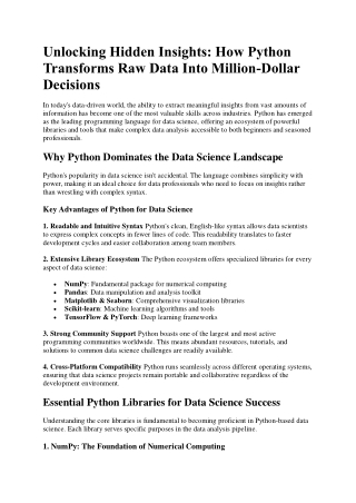 How Python Transforms Raw Data Into Million-Dollar Decisions