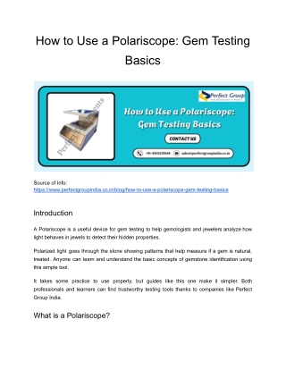 How to Use a Polariscope Gem Testing Basics