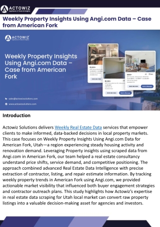 weekly property insights using angi com data case
