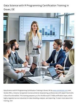 Data Science with R Programming Certification Training Course in Dover, DE