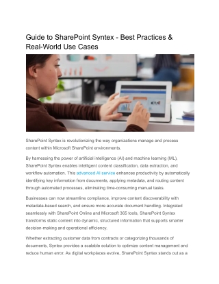 guide to sharepoint syntex best practices real