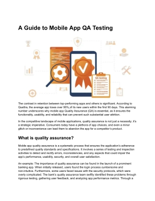 A Guide to Mobile App QA Testing