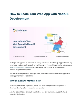 How to Scale Your Web App with NodeJS Development