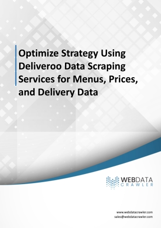 optimize strategy using deliveroo data scraping