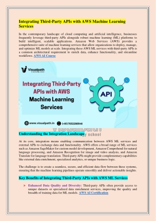 AI With AWS Online Training Institute in Hyderabad