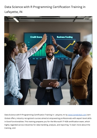 Data Science with R Programming Certification Training Course in Lafayette, IN