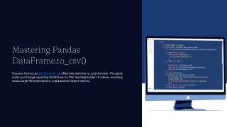 Mastering pandas write csv Exporting DataFrame with to_csv()