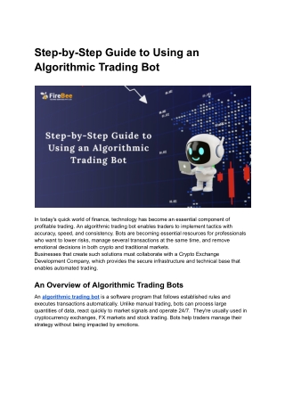 step by step guide to using an algorithmic