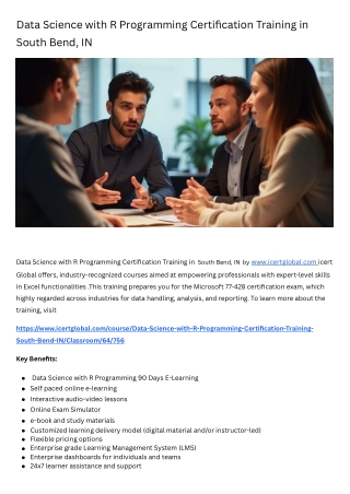 Data Science with R Programming Certification Training Course in South Bend, IN