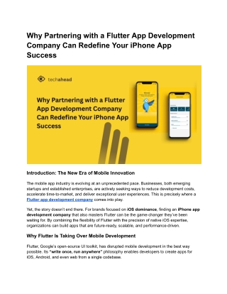 why partnering with a flutter app development