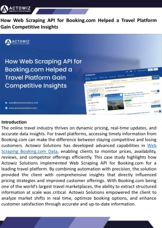 Web Scraping API for Booking.com: Competitive Insights