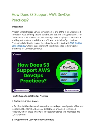 how does s3 support aws devops how does