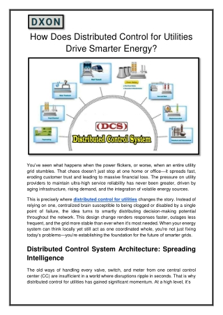 How Does Distributed Control for Utilities Drive Smarter Energy