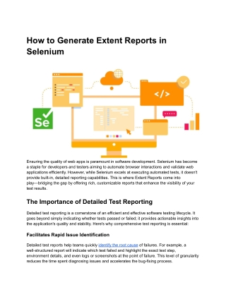 How to Generate Extent Reports in Selenium