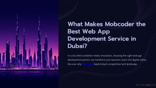 what makes mobcoder the best web app development