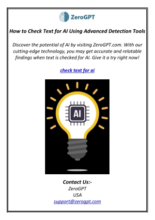 How to Check Text for AI Using Advanced Detection Tools