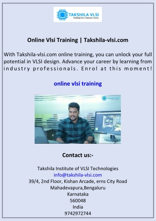 Online Vlsi Training Takshila-vlsi.com