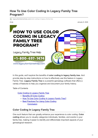 how to use color coding in legacy family tree