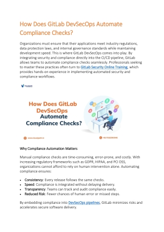 how does gitlab devsecops automate how does