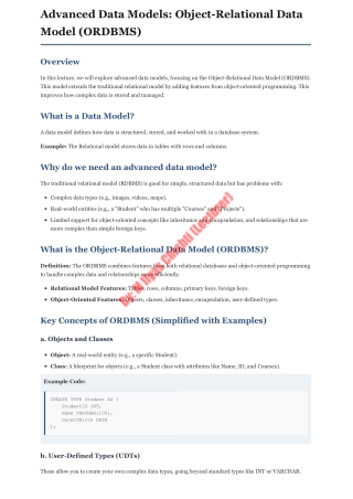 Understanding the Object-Relational Data Model (ORDBMS)
