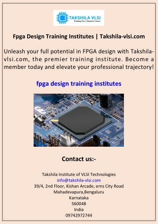 fpga design training institutes takshila vlsi com