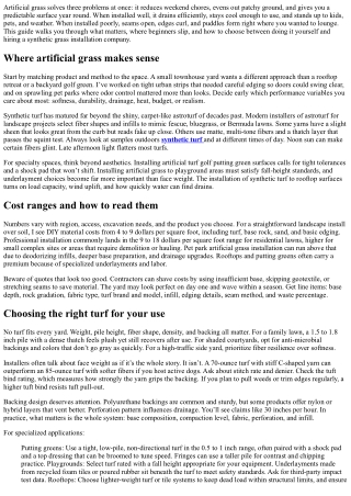 artificial grass solves three problems at once