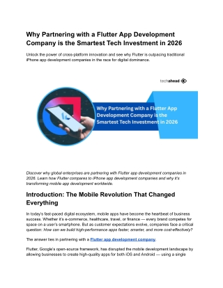 why partnering with a flutter app development