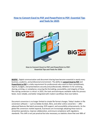 How to Convert Excel to PDF and PowerPoint to PDF_ Essential Tips and Tools for 2025
