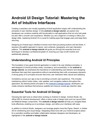 android ui design tutorial mastering