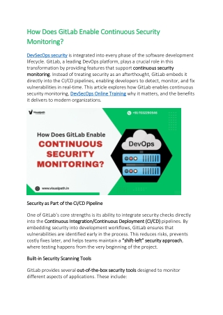 DevOps Training In Ameerpet - Training In Visualpath