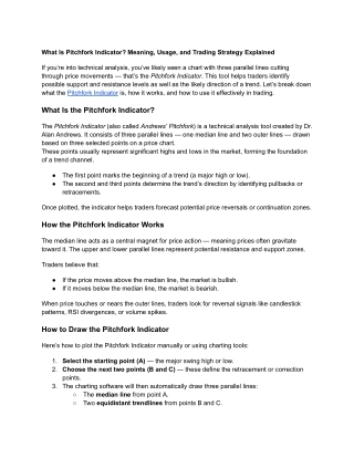 what is pitchfork indicator meaning usage