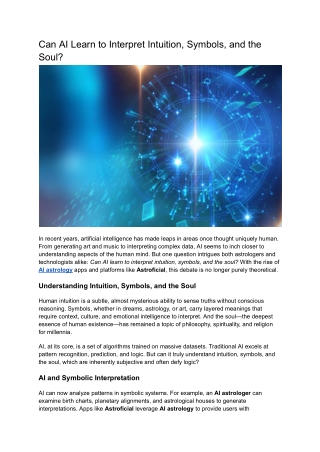 Can AI Learn to Interpret Intuition, Symbols, and the Soul