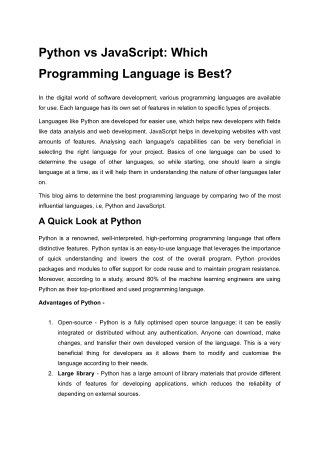 Python vs JavaScript: Which Programming Language Is Best in 2025