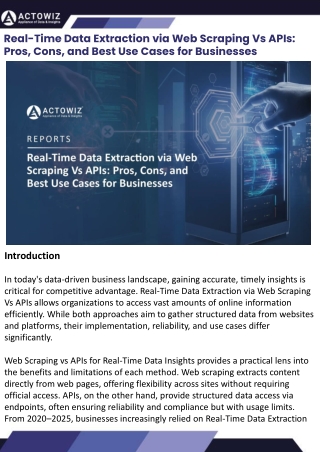 Real-Time Data Extraction via Web Scraping Vs APIs