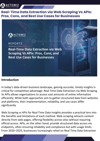 Real-Time Data Extraction via Web Scraping Vs APIs