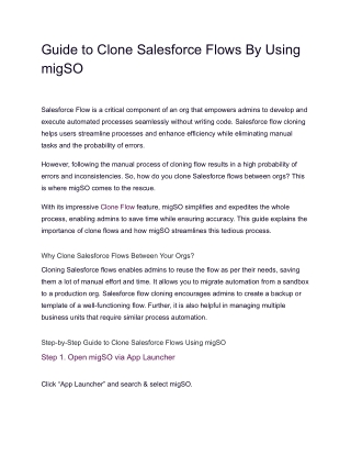 guide to clone salesforce flows by using migso