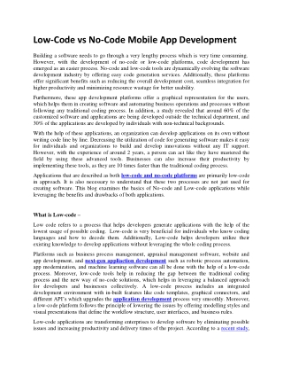 low code vs no code mobile app development