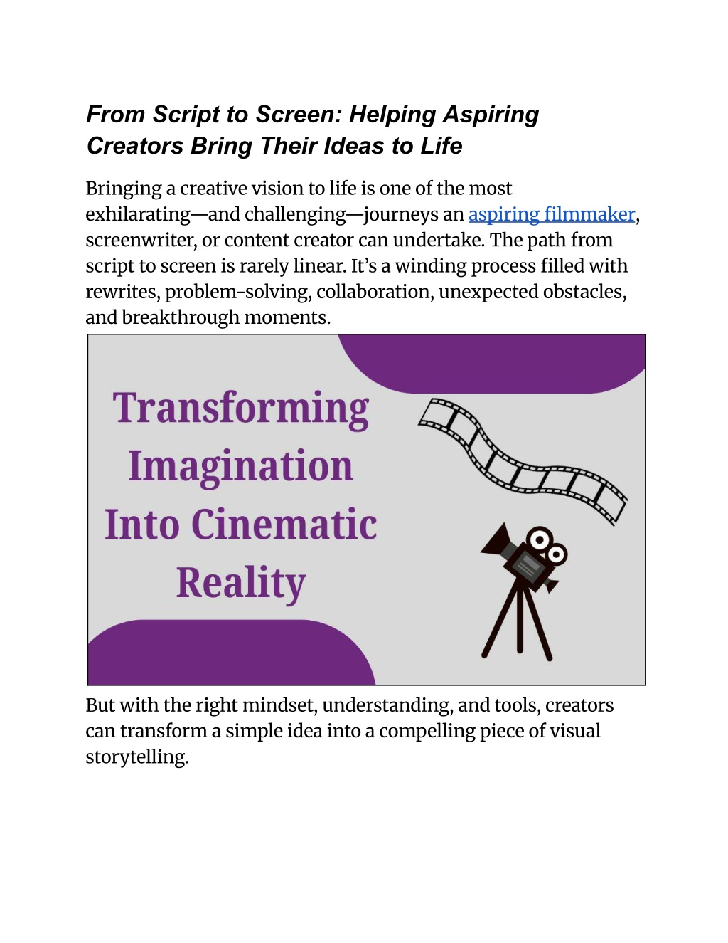 PPT - From Script to Screen_ Helping Aspiring Creators Bring Their ...