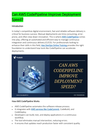 can aws codepipeline improve deployment