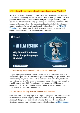 why should you learn about large language models