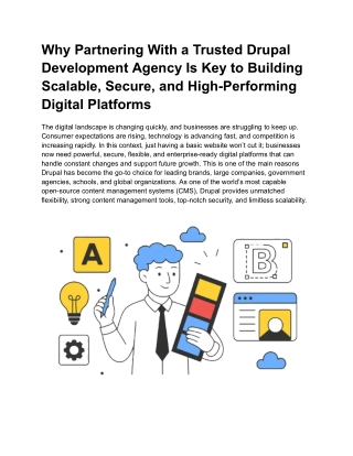 Why Partnering With a Trusted Drupal Development Agency Is Key to Building Scalable, Secure, and High-Performing Digital