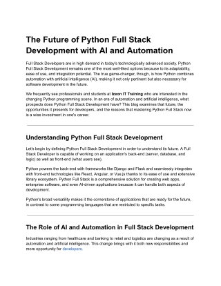 the future of python full stack development with