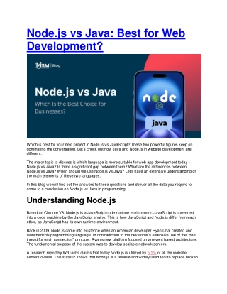 Node.js vs Java: Best for Web Development?